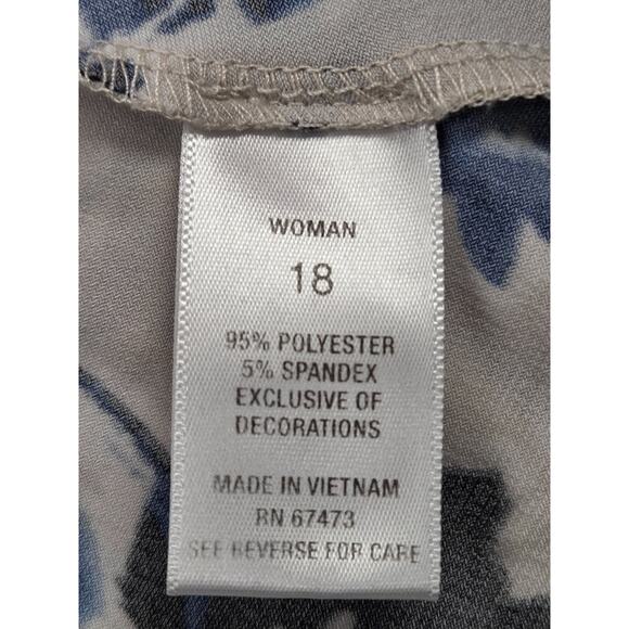 Westport Navy Blue Beige Ivory Black Crochet Trim Long Flowy Dress Plus Size 18W - Picture 5 of 6